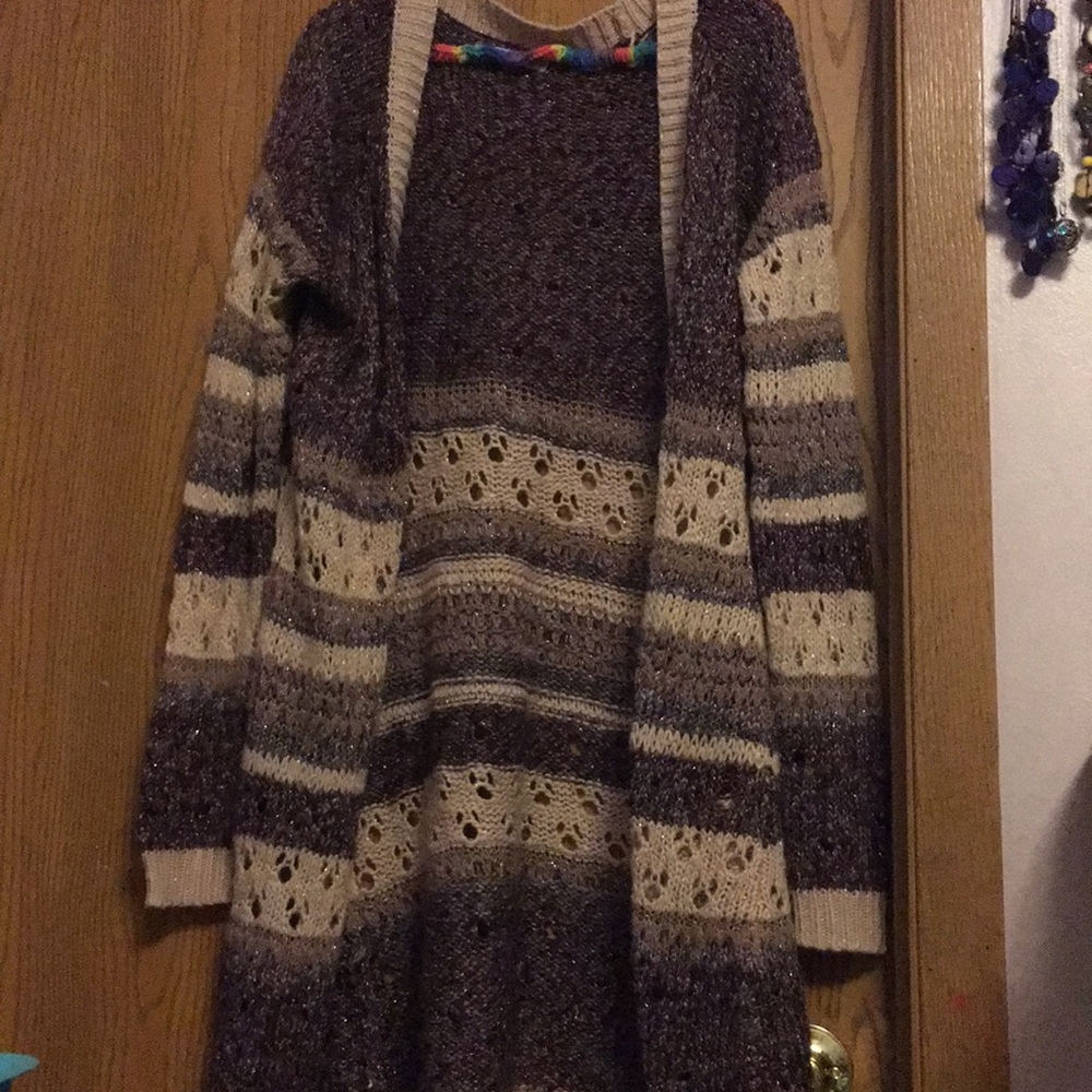 Maurices cardigan xxl dark purple tang and grayish